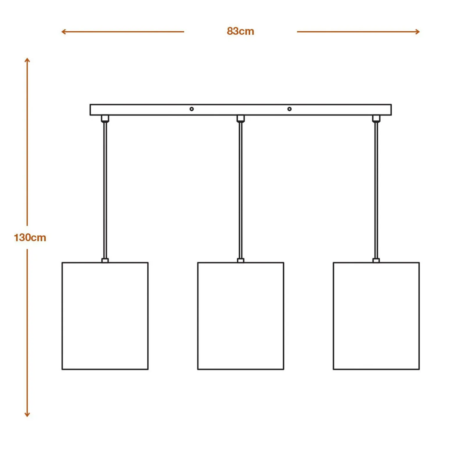 OSRAM riippuvalo CYLINDER, 3-lamppuinen, ruskea, Ø 20 cm, aaltopahvi