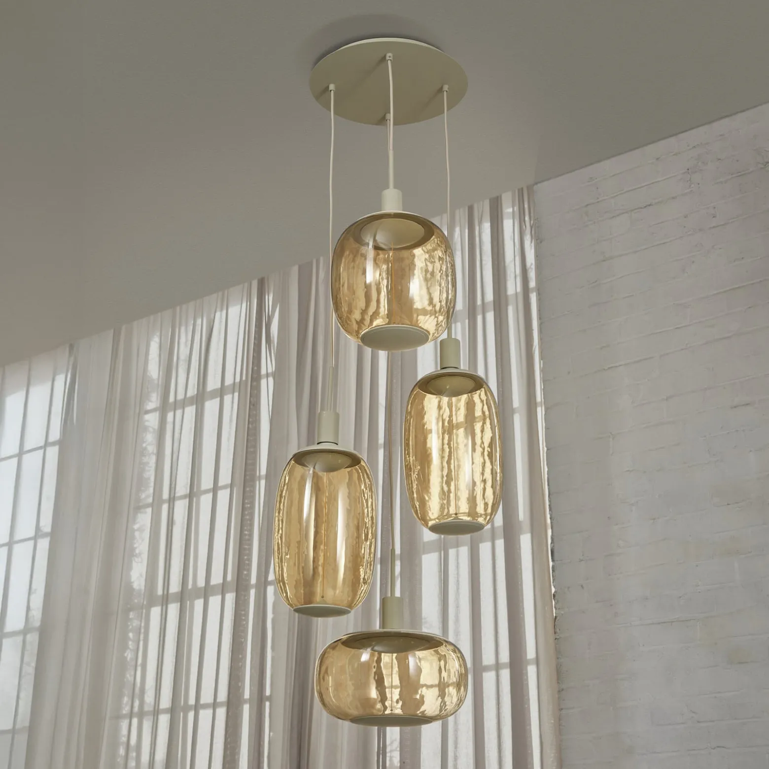 OSRAM riippuvalo Decor Needle Plate beige, teräs, 4-lamppuinen, E27