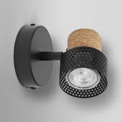 OSRAM seinäkohdevalaisin CORK, musta, 1 spotti, GU10-LED 927 himmennettävä