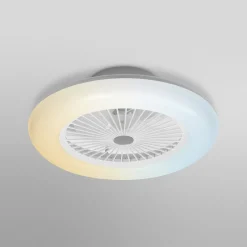 OSRAM SMART+ WiFi LED-kattotuuletin ROUND valkoinen hiljainen 55 cm