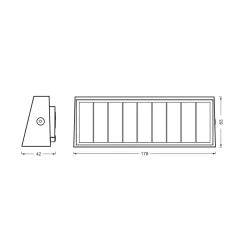 OSRAM Solar-seinälamppu ENDURA STYLE UPDOWN harmaa, anturi, IP54