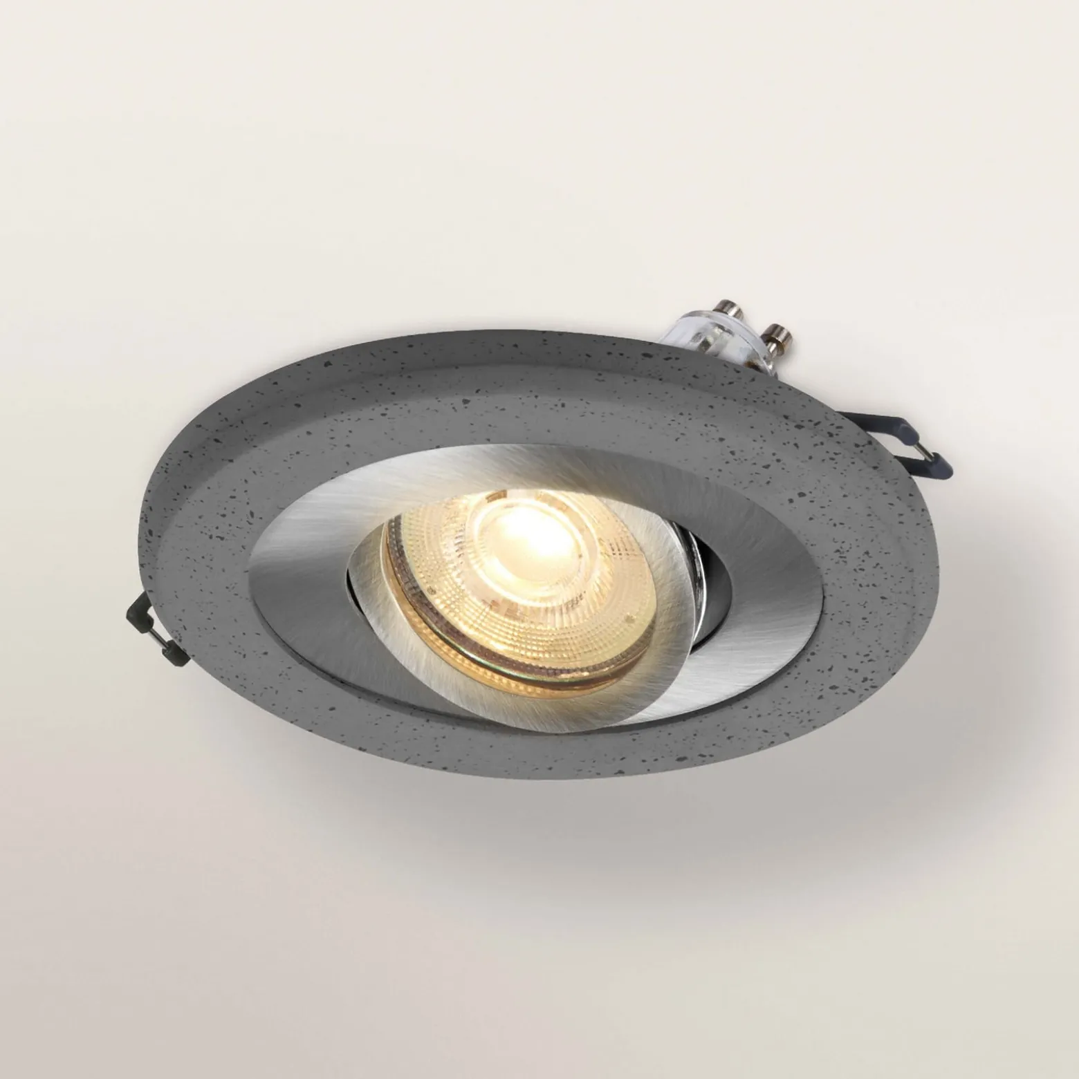 OSRAM-upotettava LED-kohdevalaisin, tumma betoni/nikkeli, Ø 12 cm, GU10-LED