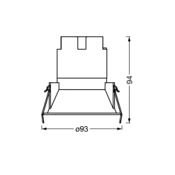 OSRAM upotettava LED-kohdevalaisin TWIST, valkoinen/hopea, 830 Ø 9,3 cm metalli