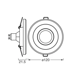OSRAM-upotettava LED-kohdevalaisin, vaalea puu/nikkeli, Ø 12 cm, GU10-LED
