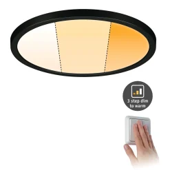 Paulmann Areo Panel dimtowarm pyöreä musta Ø23cm