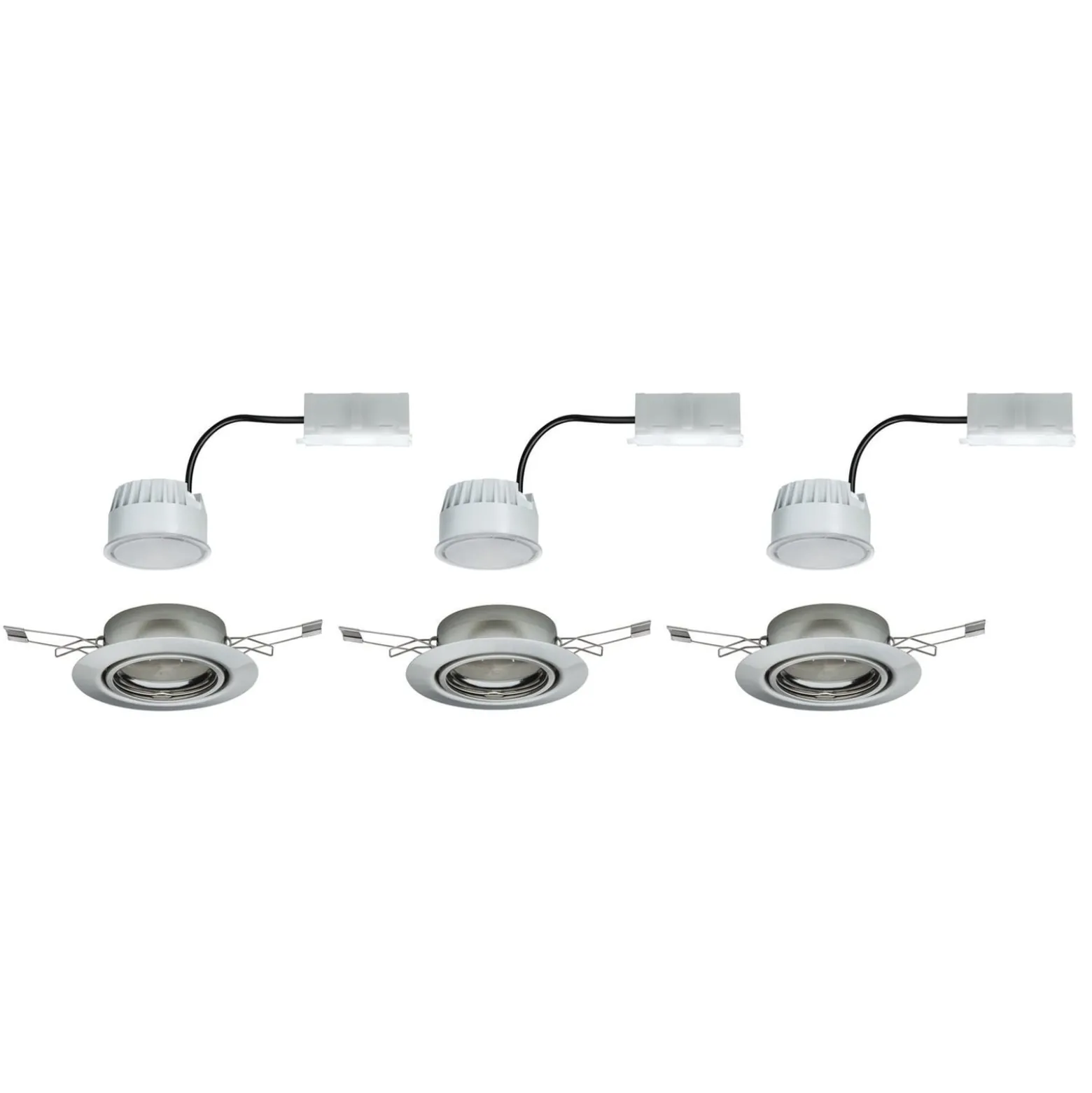 Paulmann Base-LED-uppovalo 3kpl, 3-Step-dim, rauta