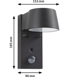 Paulmann Capea LED-anturi ulkoseinälamppu, antrasiitti, alumiini