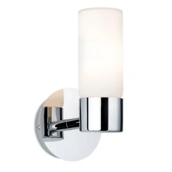 Paulmann Eleon -seinälamppu IP44 kromi/opaali, 1x