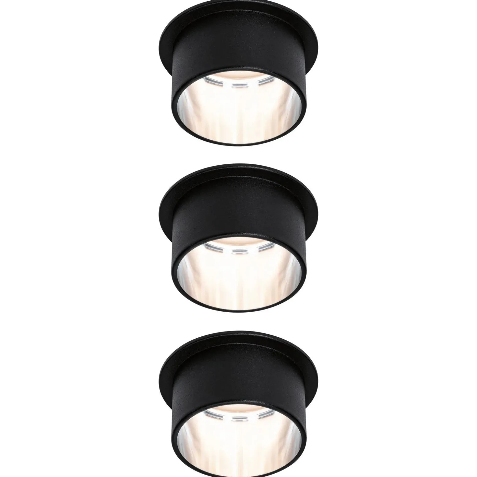 Paulmann Gil -LED-uppovalo mattamusta/rauta 3 kpl