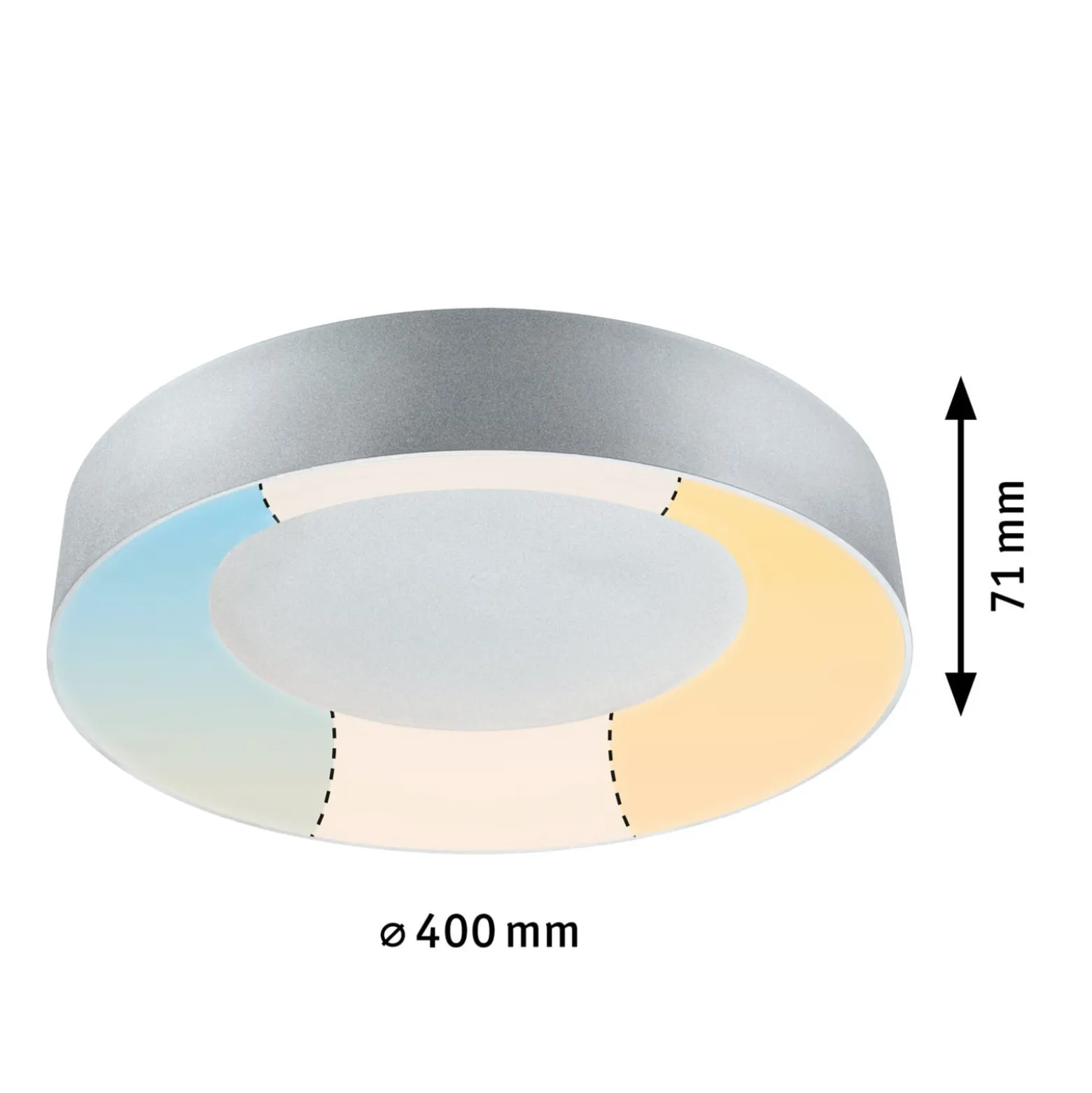 Paulmann HomeSpa Casca LED-kattovalaisin Ø40cm, valkoinen/alumiini, IP44