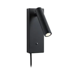 Paulmann Hulda USB LED-seinäspotti, himmennettävä, musta, kytkin