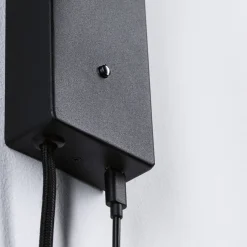 Paulmann Hulda USB LED-seinäspotti, himmennettävä, musta, kytkin