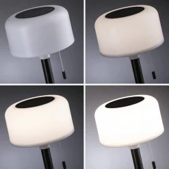 Paulmann LED-aurinkopöytälamppu Bartja, musta, IP44 himmennettävä