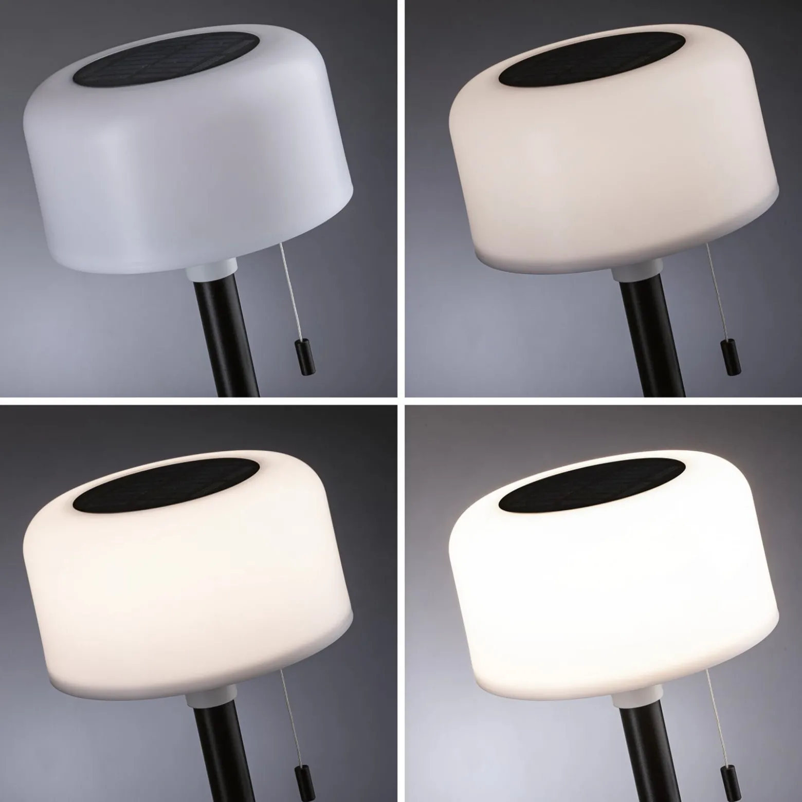 Paulmann LED-aurinkopöytälamppu Bartja, musta, IP44 himmennettävä