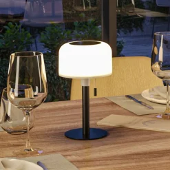 Paulmann LED-aurinkopöytälamppu Bartja, musta, IP44 himmennettävä