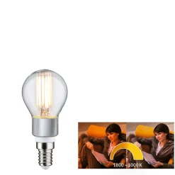 Paulmann-LED-golfpallolamppu E14 5W dim to warm