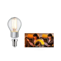 Paulmann-LED-golfpallolamppu E14 5W dim to warm