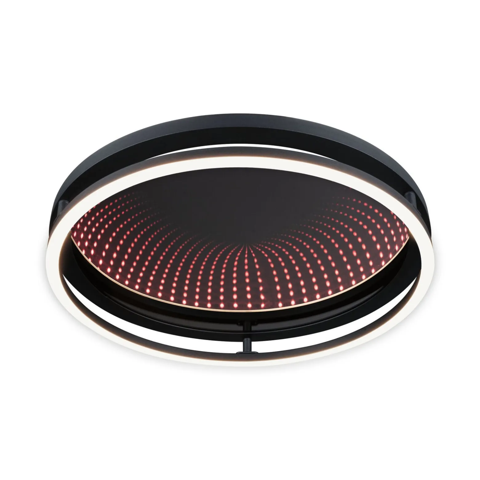 Paulmann LED-kattovalaisin Spaceglow One, musta, Ø39 cm, RGBW