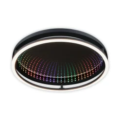Paulmann LED-kattovalaisin Spaceglow One, musta, Ø39 cm, RGBW