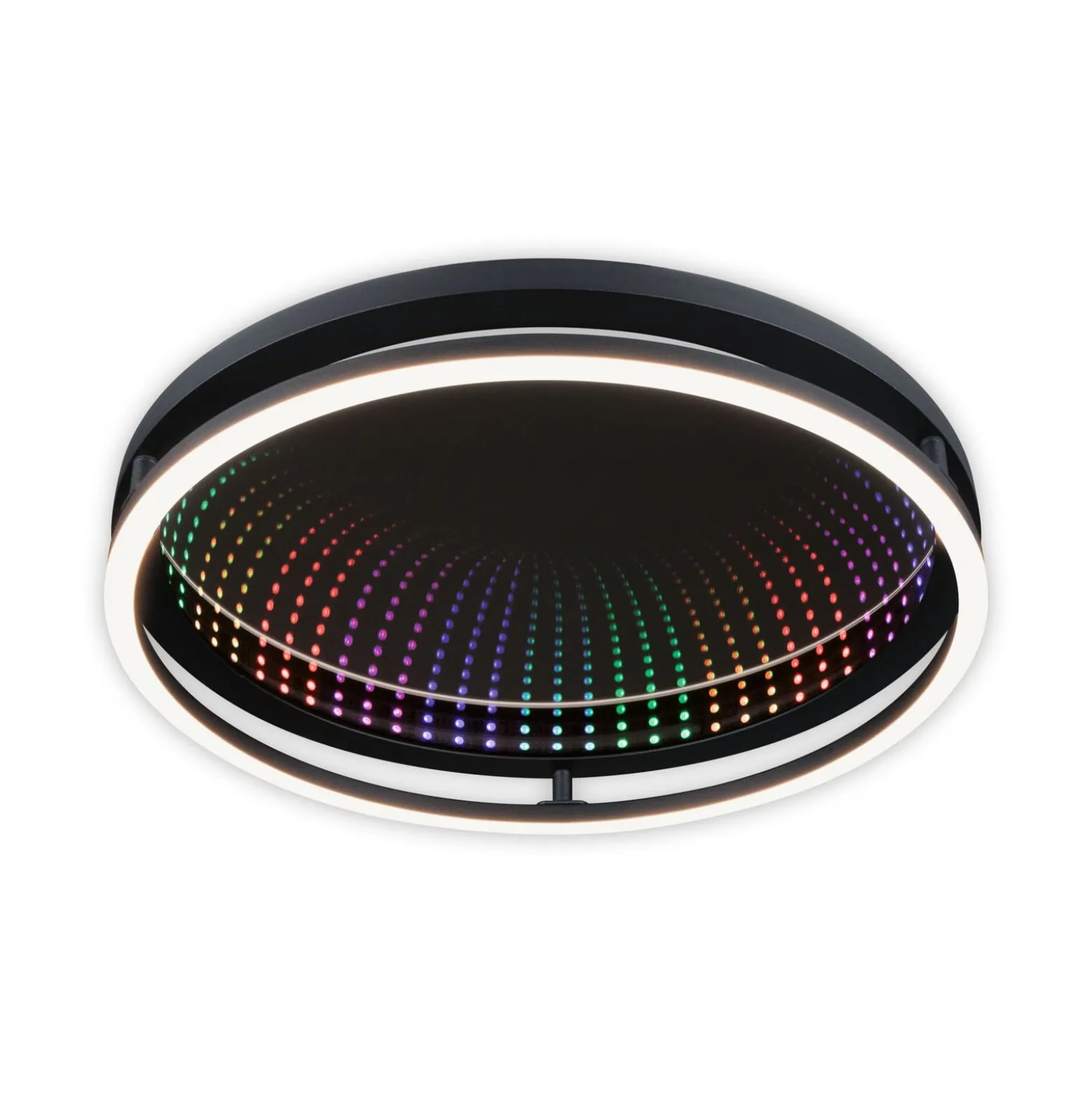 Paulmann LED-kattovalaisin Spaceglow One, musta, Ø39 cm, RGBW
