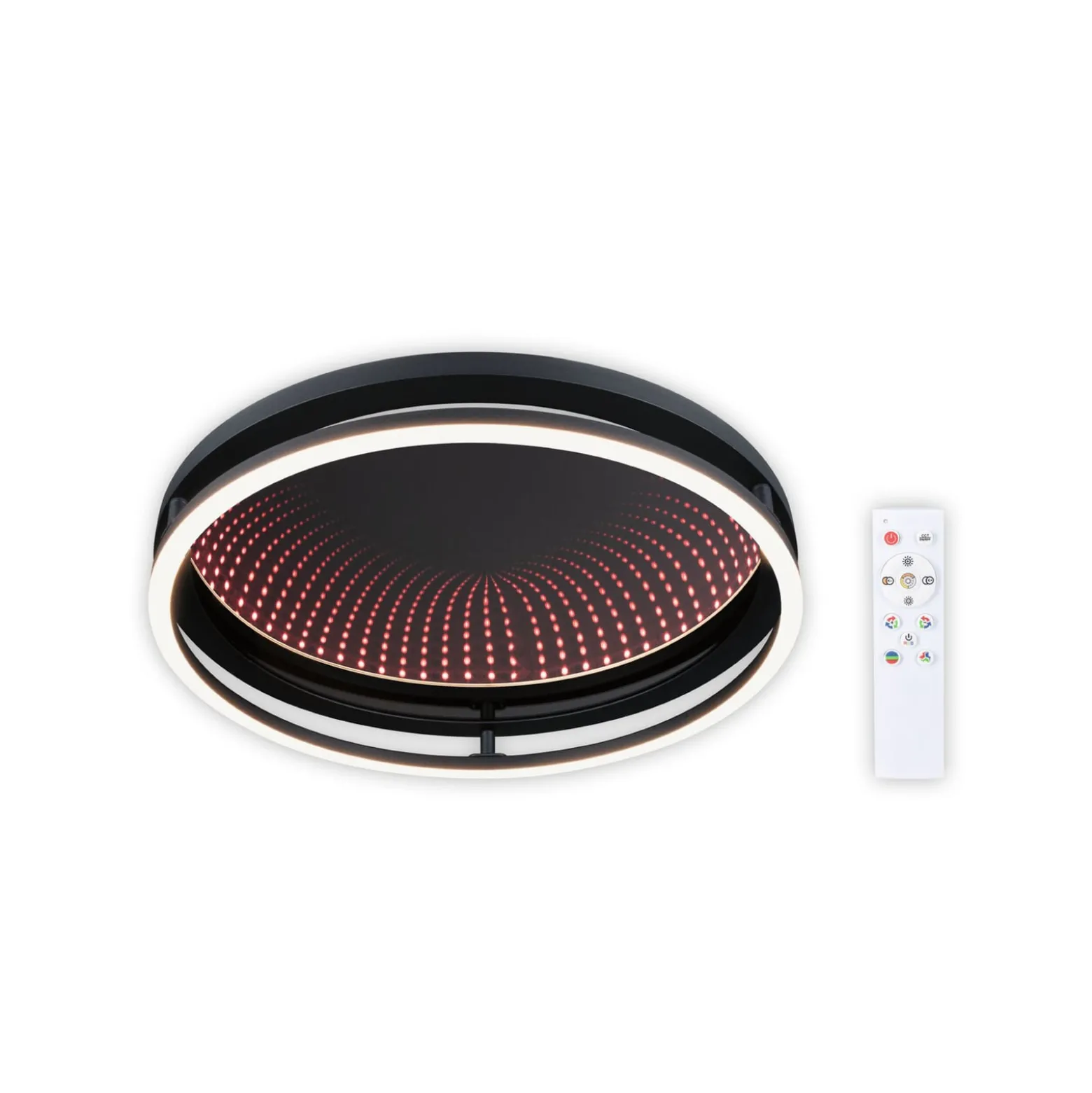 Paulmann LED-kattovalaisin Spaceglow One, musta, Ø39 cm, RGBW