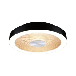 Paulmann LED-kattovalaisin Volea musta/kulta Ø 32 cm IP44 himmennettävä