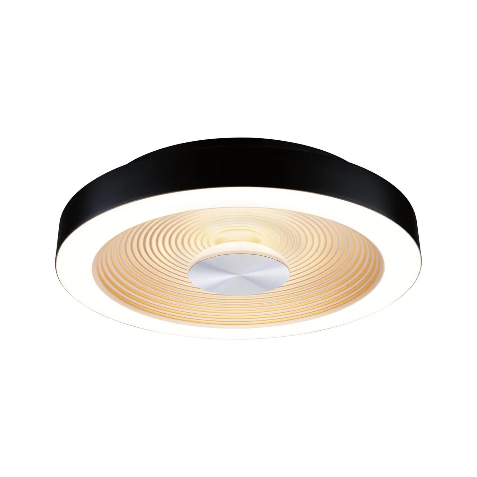 Paulmann LED-kattovalaisin Volea musta/kulta Ø 32 cm IP44 himmennettävä