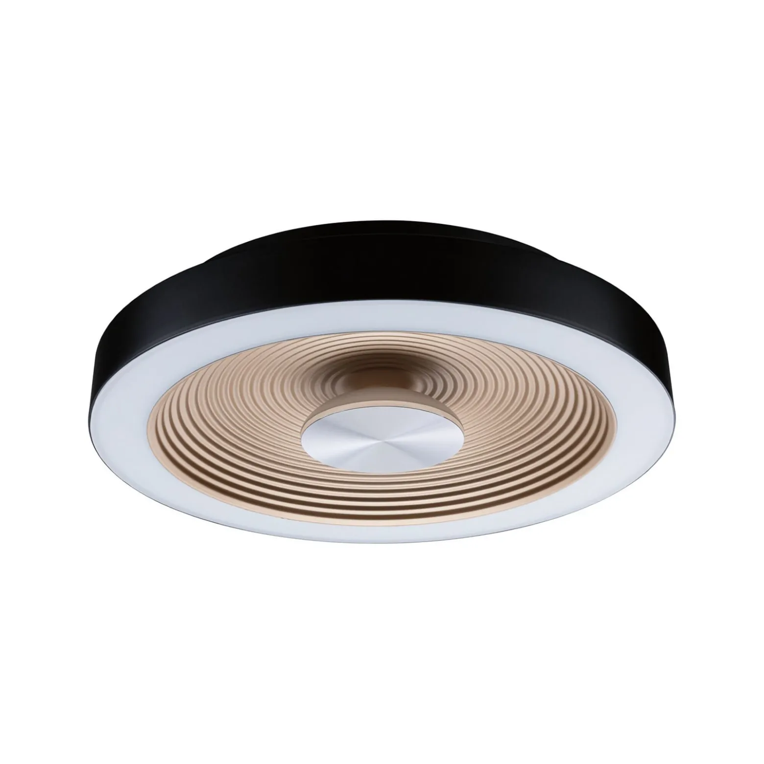 Paulmann LED-kattovalaisin Volea musta/kulta Ø 32 cm IP44 himmennettävä