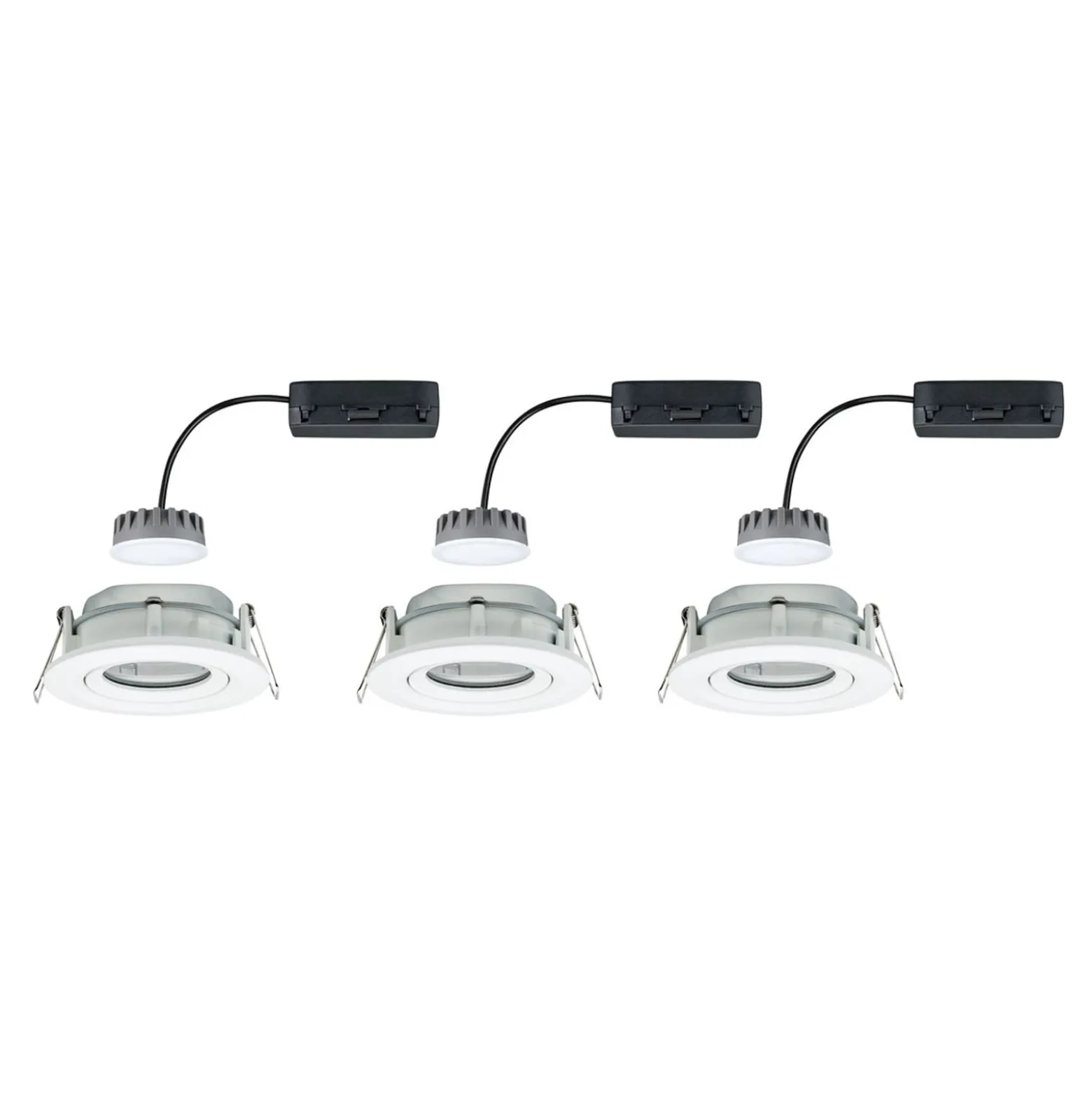 Paulmann LED-kohdevalaisin Nova Plus Coin, 3 kpl, pyöreä, valkoinen, 2 700 K,