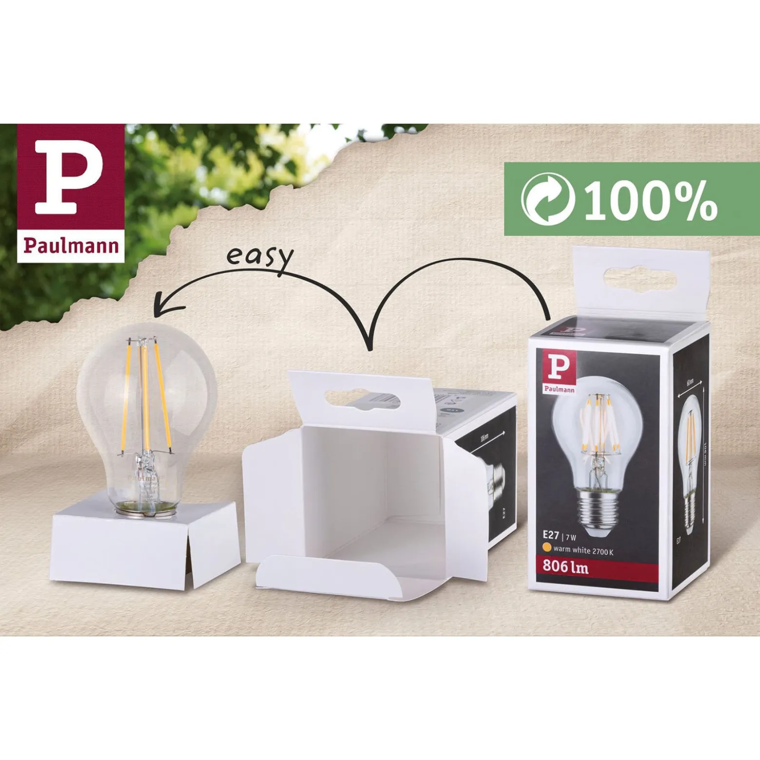Paulmann-LED-lamppu E27 7,5W 865 806 lm himmennys