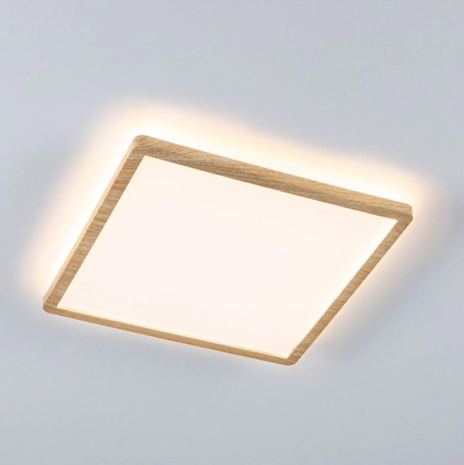 Paulmann LED-paneeli Atria Shine 29 cm, puu, IP44, 3000 K, päälle/pois