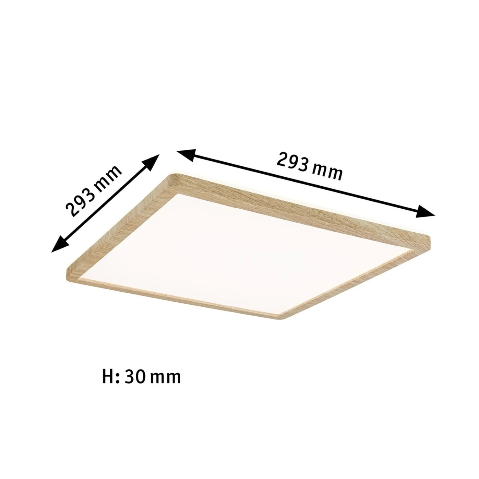 Paulmann LED-paneeli Atria Shine 29 cm, puu, IP44, 3000 K, päälle/pois
