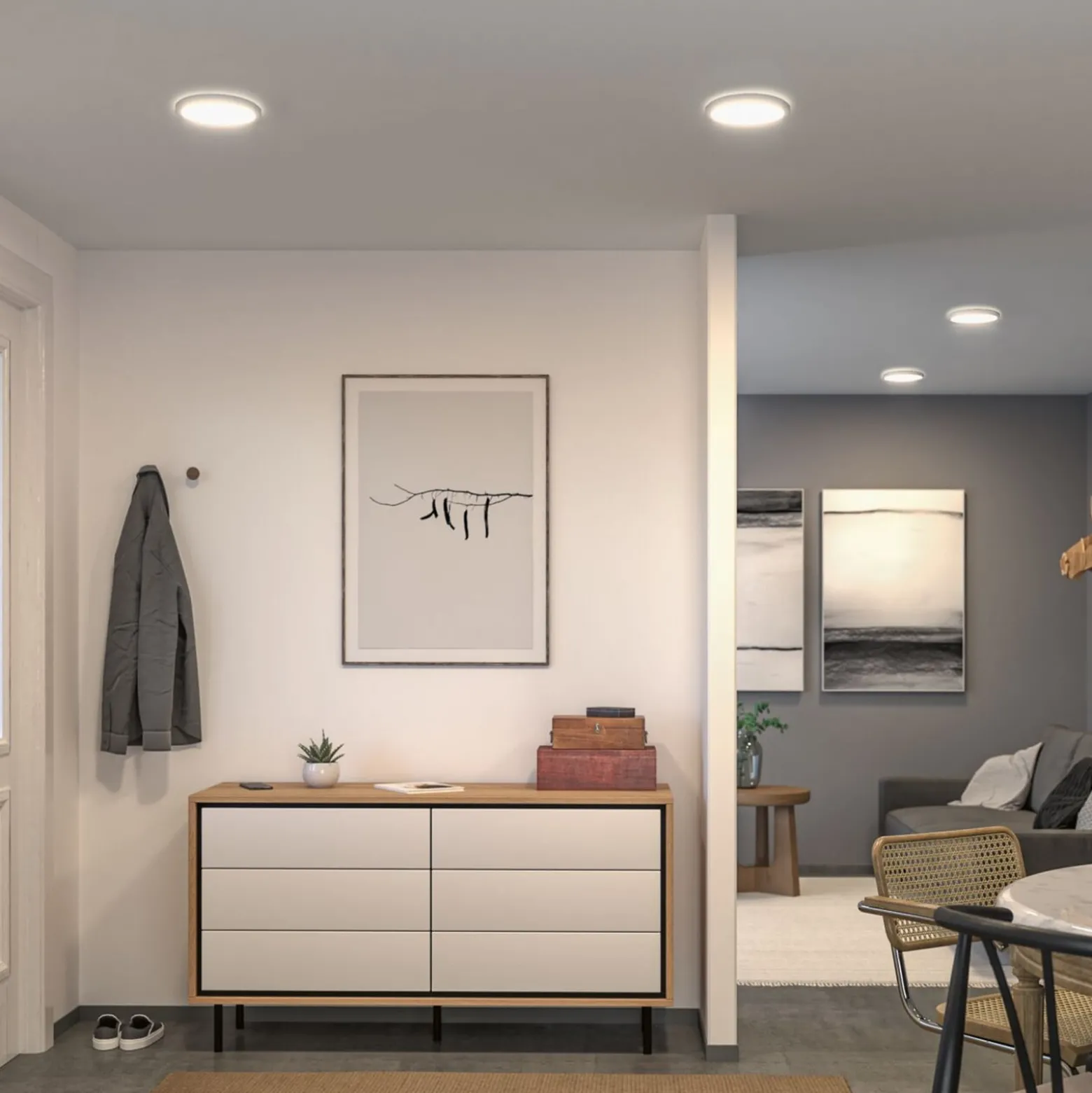 Paulmann LED-paneeli Atria Shine, halkaisija 19 cm, valkoinen, IP44, 3000 K,