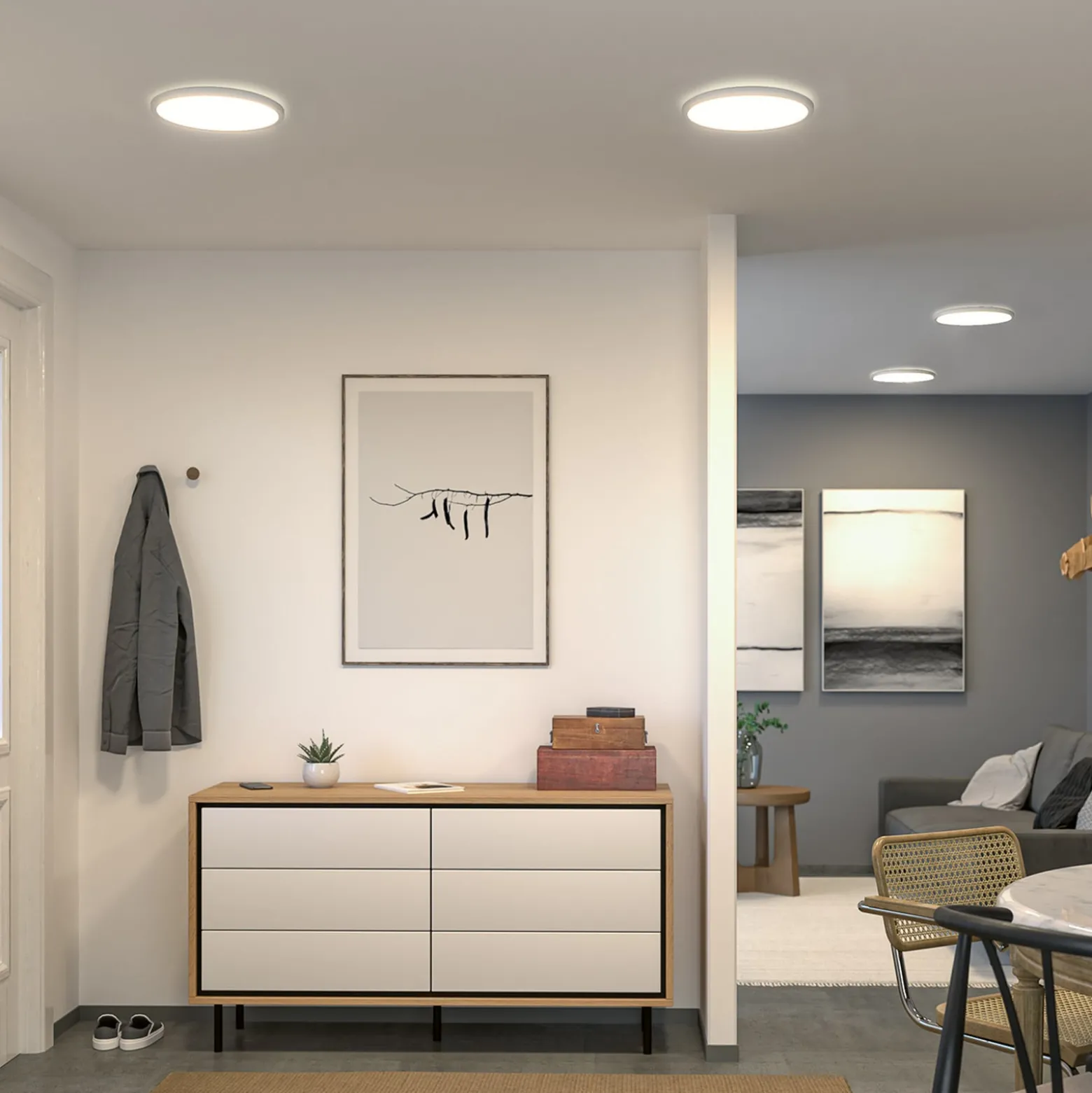 Paulmann LED-paneeli Atria Shine, halkaisija 29 cm, valkoinen, IP44, 3000 K,