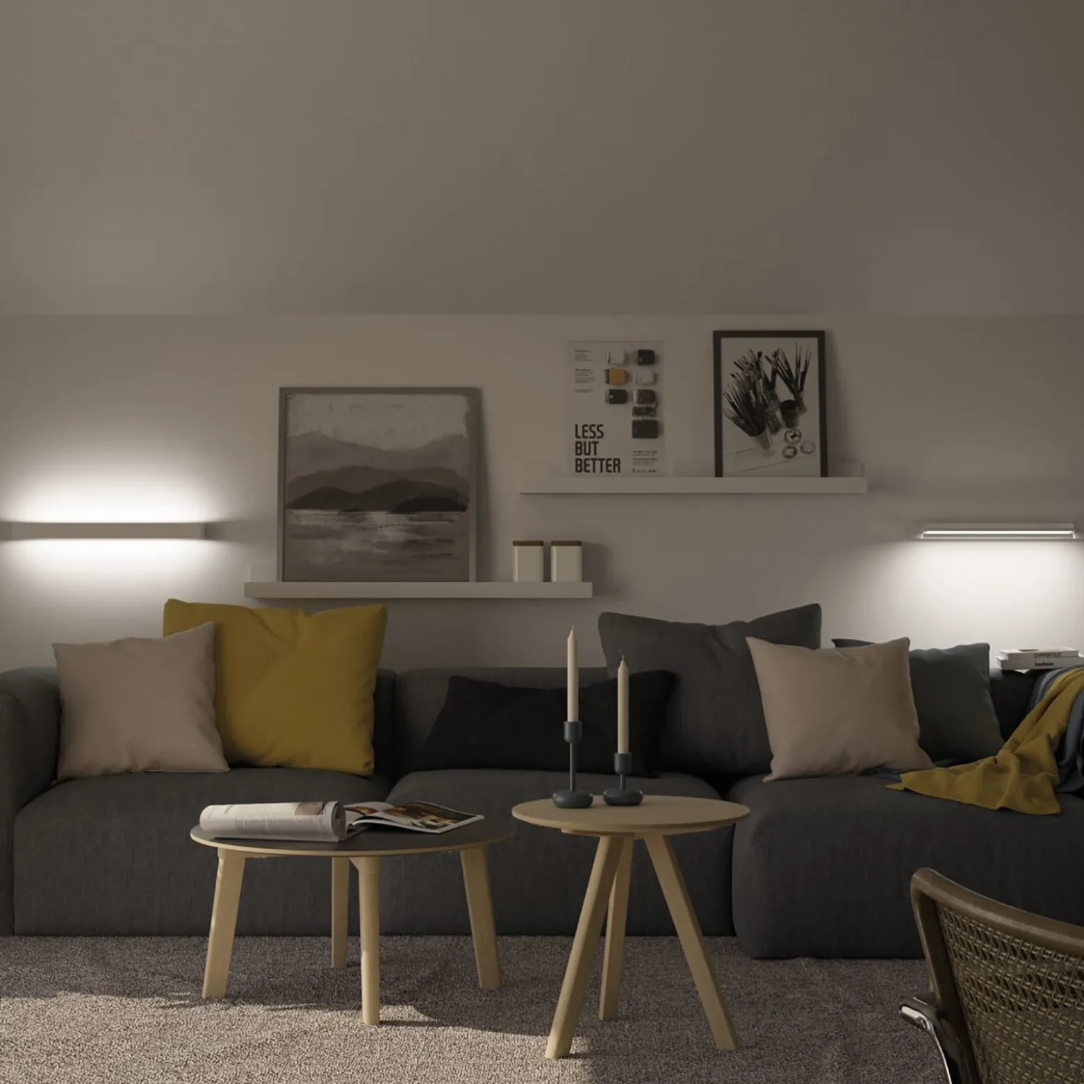 Paulmann LED-seinävalaisin Lucille, valkoinen, 60 cm, himmennettävä, IP44