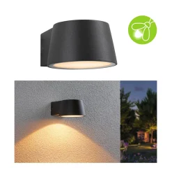 Paulmann LED-ulkoseinälamppu Capea, antrasiitti, alumiini, IP44
