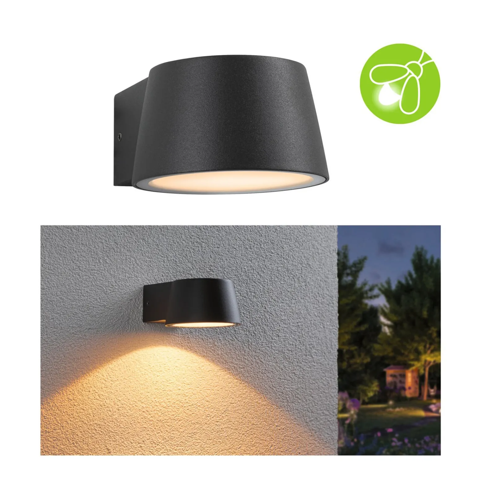 Paulmann LED-ulkoseinälamppu Capea, antrasiitti, alumiini, IP44