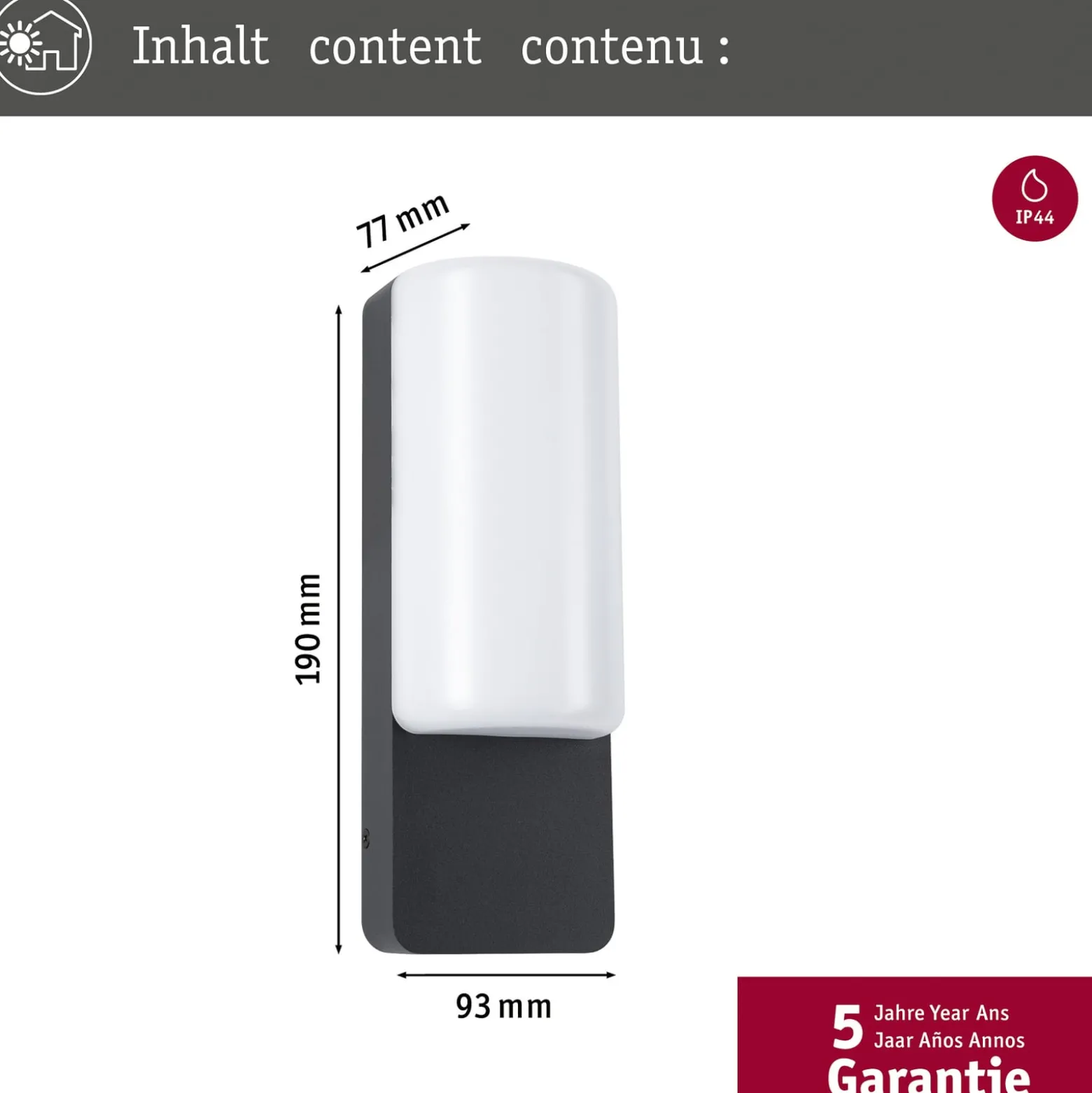 Paulmann LED-ulkoseinävalaisin Bonnie, alumiini, antrasiitti