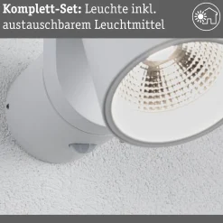 Paulmann LED-ulkoseinävalaisin Cuff, anturi, valkoinen