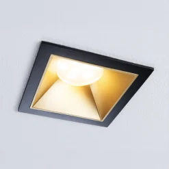 Paulmann LED-uppovalaisin Cole Coin musta/kultainen, kulmikas, IP44,