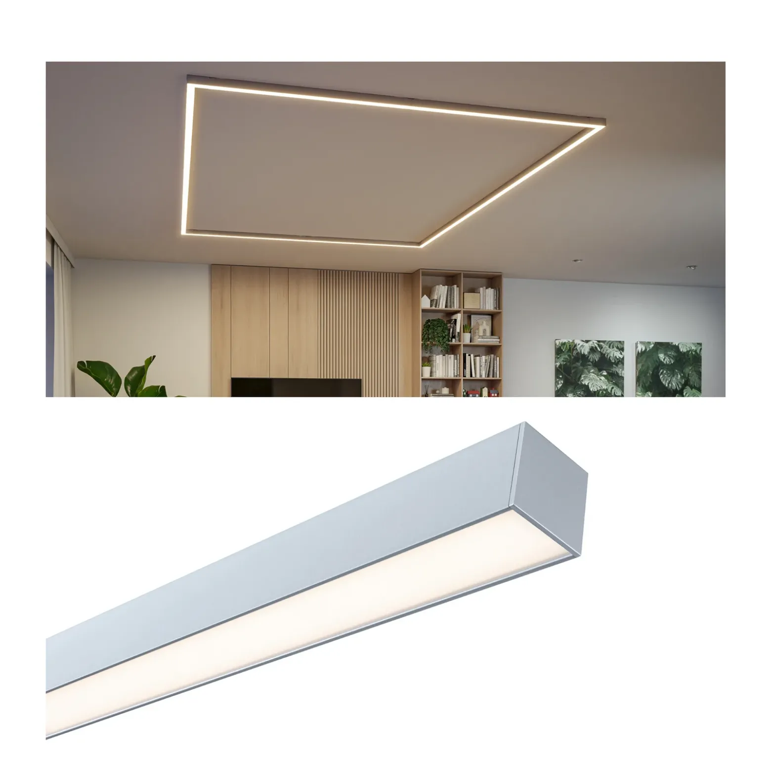 Paulmann LED-valolista Linion, kromi, 100 cm, 3 000 K
