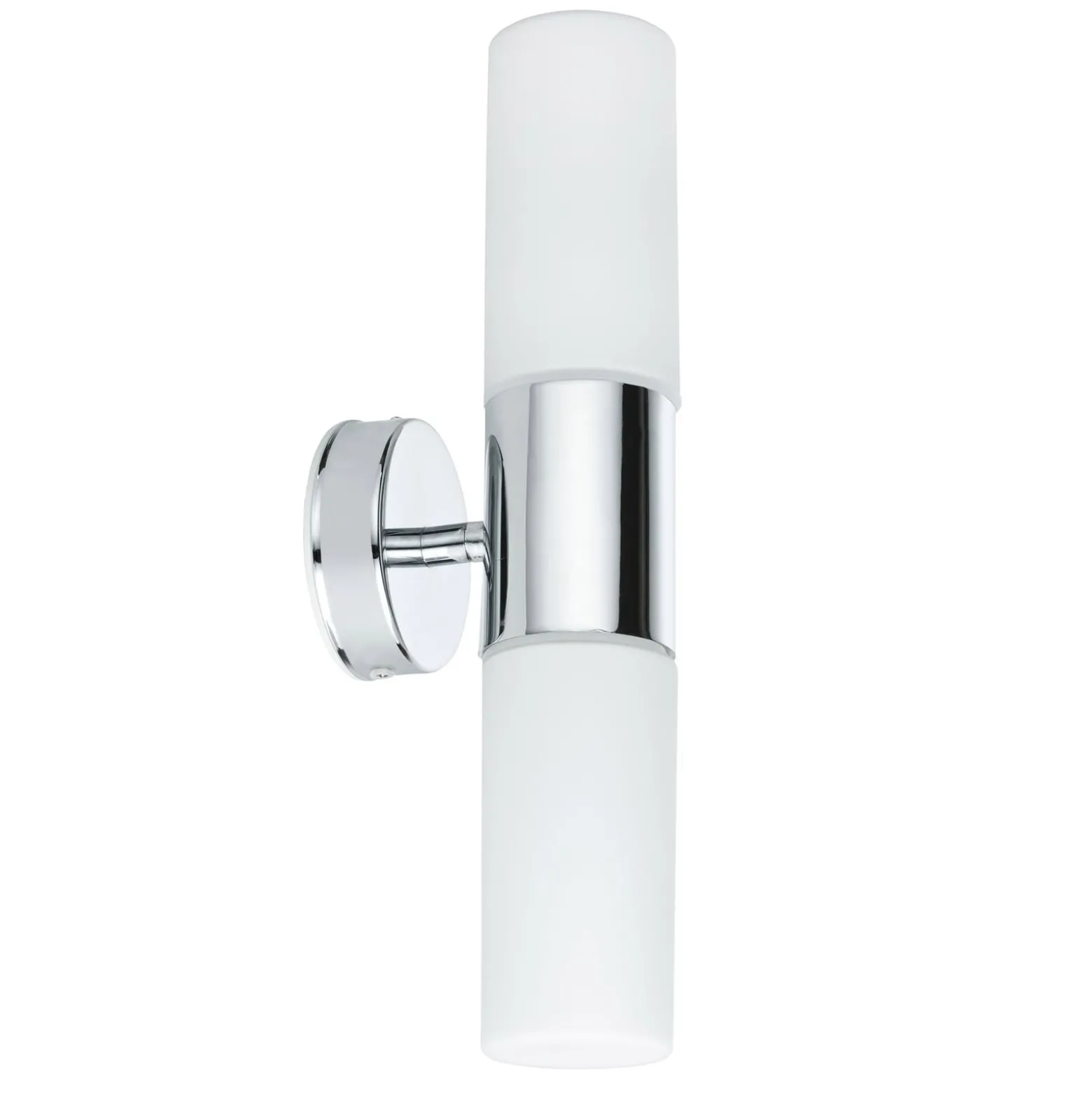 Paulmann Lenia -seinälamppu IP44 kromi/opaali, 2x