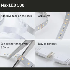 Paulmann MaxLED 500 -nauha IP20 päivänvalo, 1 m