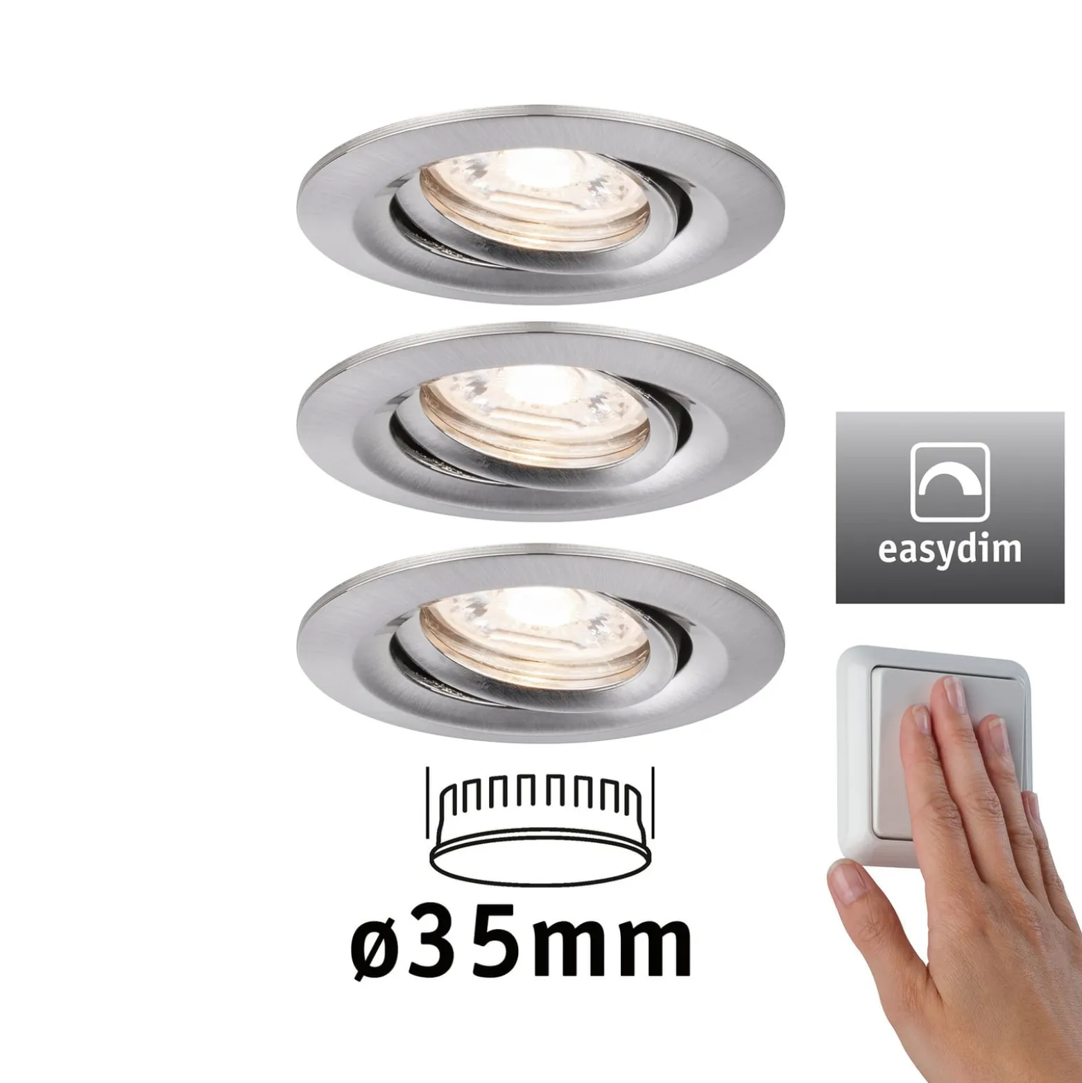 Paulmann Nova mini Plus LED easydim 3 kpl rauta