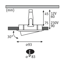 Paulmann Nova Plus -uppovalaisin, rauta, halkaisija 9 cm, GU5.3/GU10, IP65