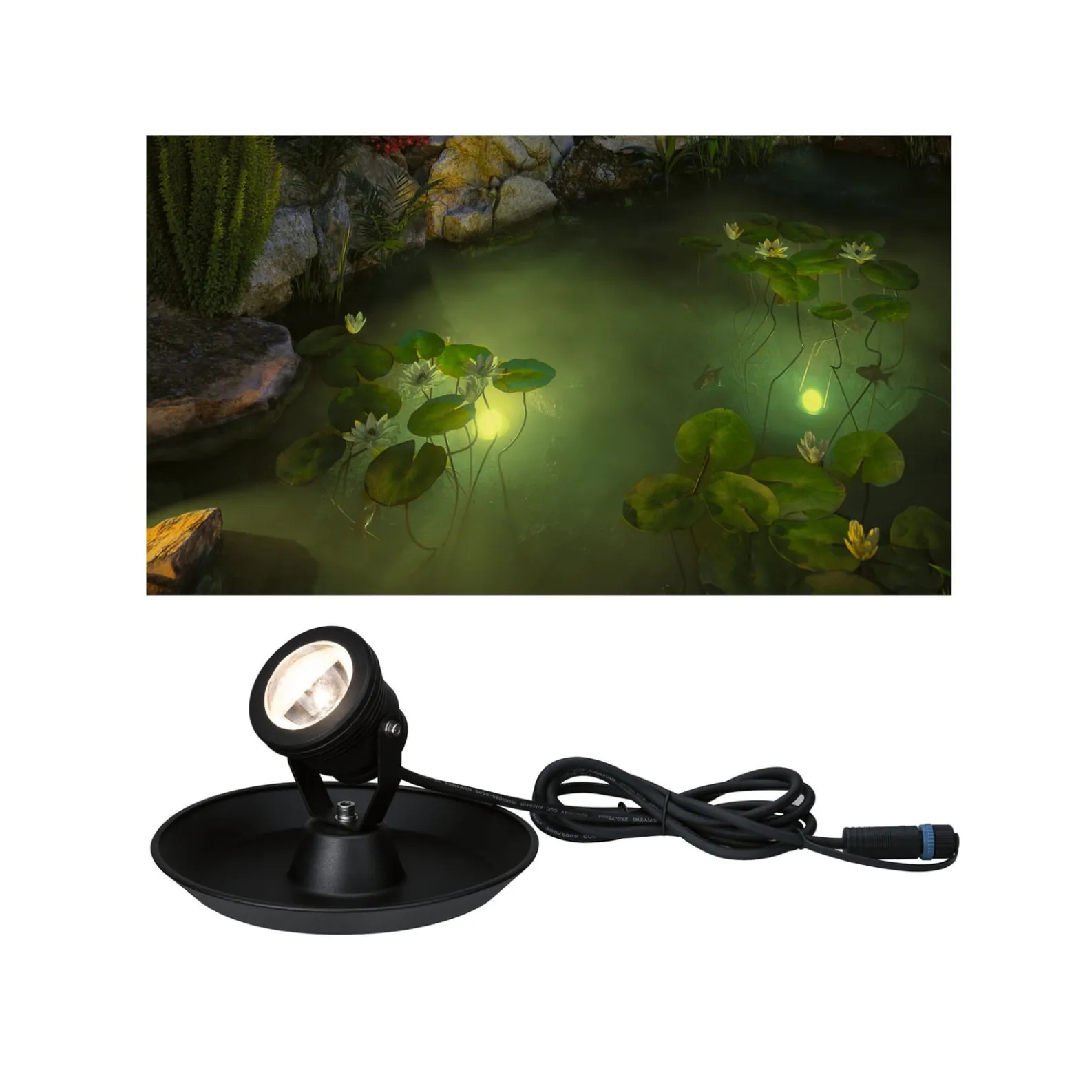 Paulmann Plug & Shine LED lammikkopilkku veden alla