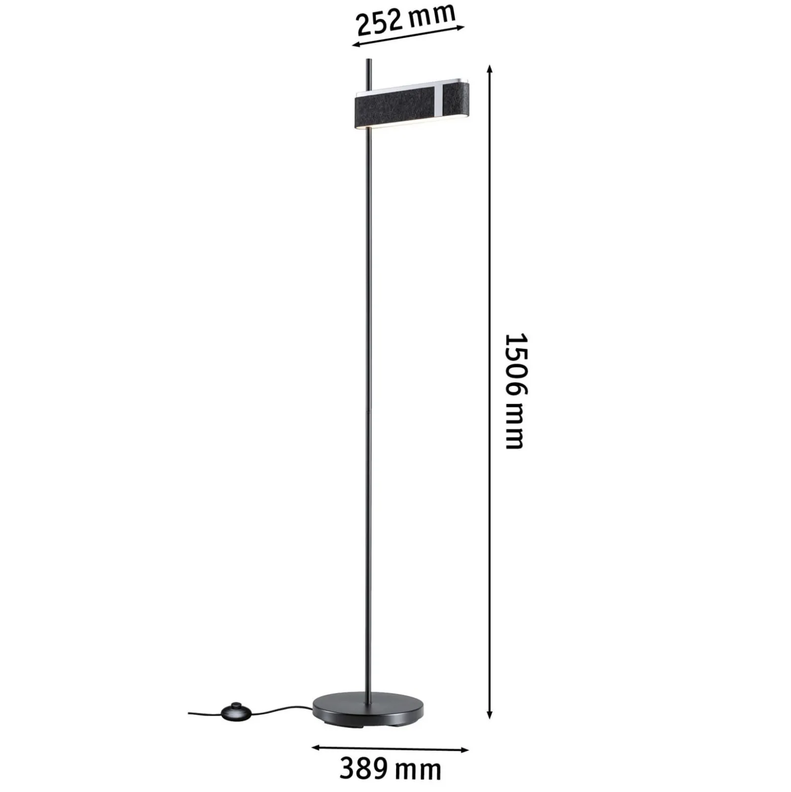 Paulmann Smart LED-lattiavalaisin Jagun, antrasiitti, 151 cm huopa