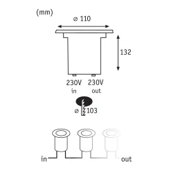 Paulmann Special Line -LED-uppovalo Ø11 cm