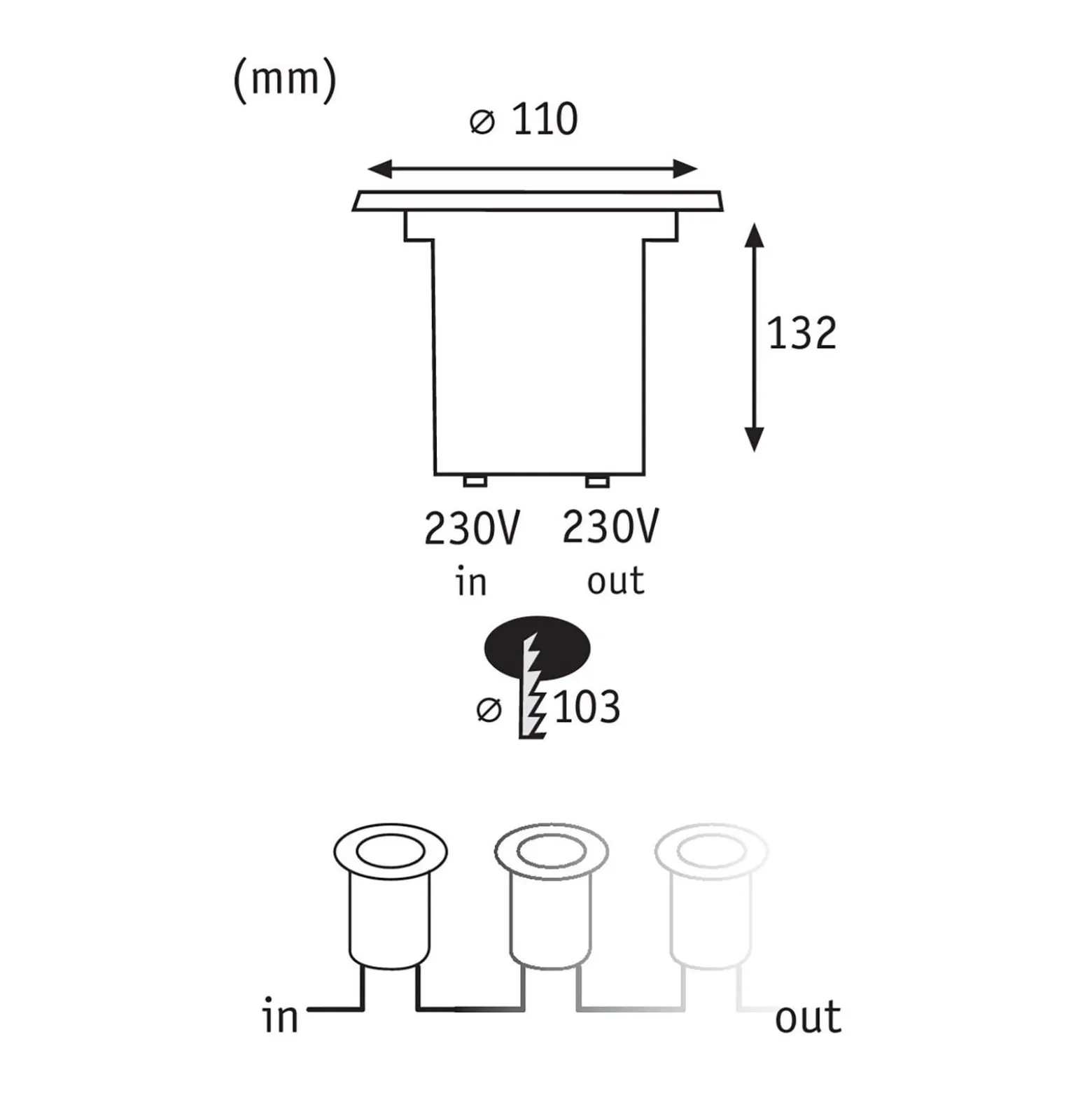 Paulmann Special Line -LED-uppovalo Ø11 cm