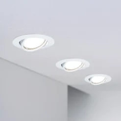 Paulmann upotettava LED-kohdevalaisin Base Coin, valkoinen, päälle/pois, 3 kpl,